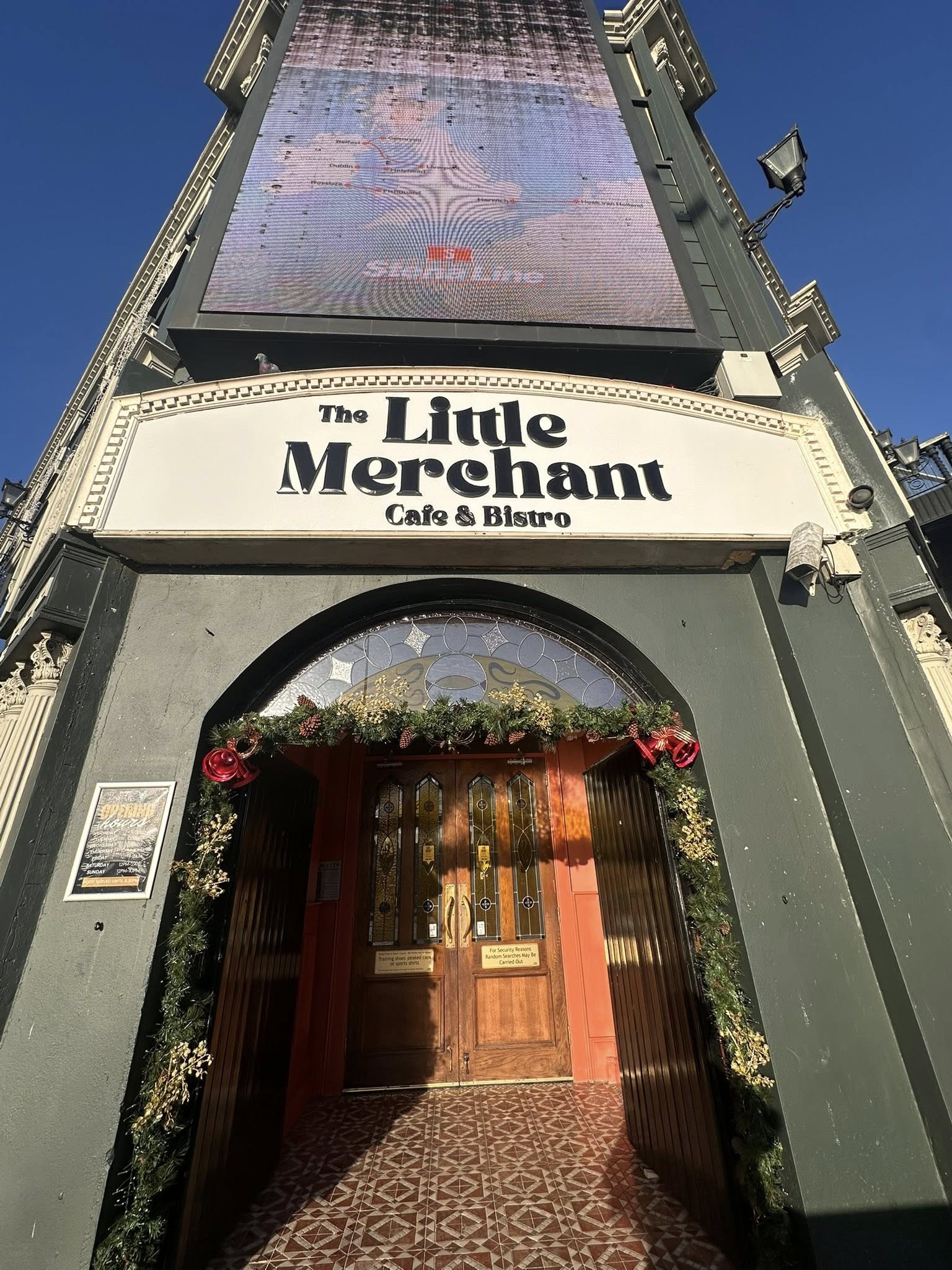 The Little Merchant Cafe and Bistro entrance in Newry